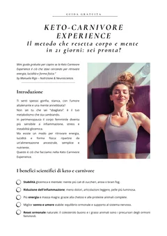 Copertina della guida gratuita Keto Carnivore Experience